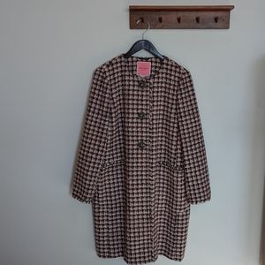 [Kate Spade] Brown and Pink Tweed Long Jacket